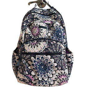 Vera Bradley Essential Backpack Large Mimosa Medallion Purple Blue Gray Print